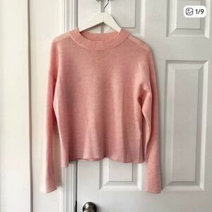 Brodie Cashmere Blush Pink High Neck Solid Soft Knit Sweater Women Medium